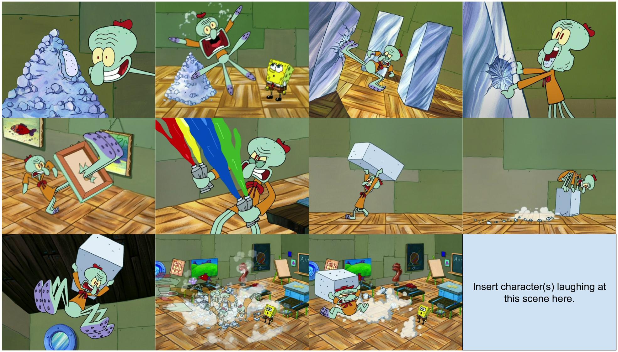 who's laughs at squidward's breakdown Blank Meme Template