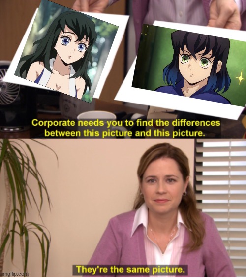 they look so much alike just cut sumas hair a little bit | image tagged in demon slayer,funny,kny | made w/ Imgflip meme maker