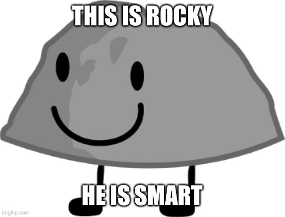 THIS IS ROCKY HE IS SMART | image tagged in rocky bfdi | made w/ Imgflip meme maker