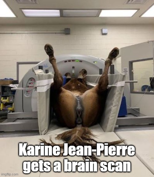 Karine Jean-Pierre gets a brain scan | made w/ Imgflip meme maker