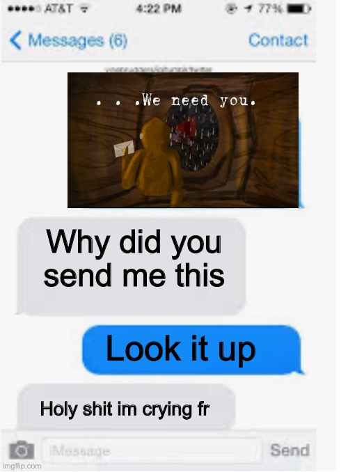 Real. Dear Jeff is sad. | Why did you send me this; Look it up; Holy shit im crying fr | image tagged in blank text conversation,gorilla tag,spider,jeff,oh wow are you actually reading these tags | made w/ Imgflip meme maker