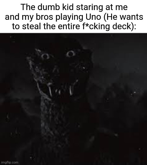 This happened to me and my cousins yesterday | The dumb kid staring at me and my bros playing Uno (He wants to steal the entire f*cking deck): | image tagged in staring man in the suit,uno reverse card,uno,uno draw 25 cards,funny,memes | made w/ Imgflip meme maker