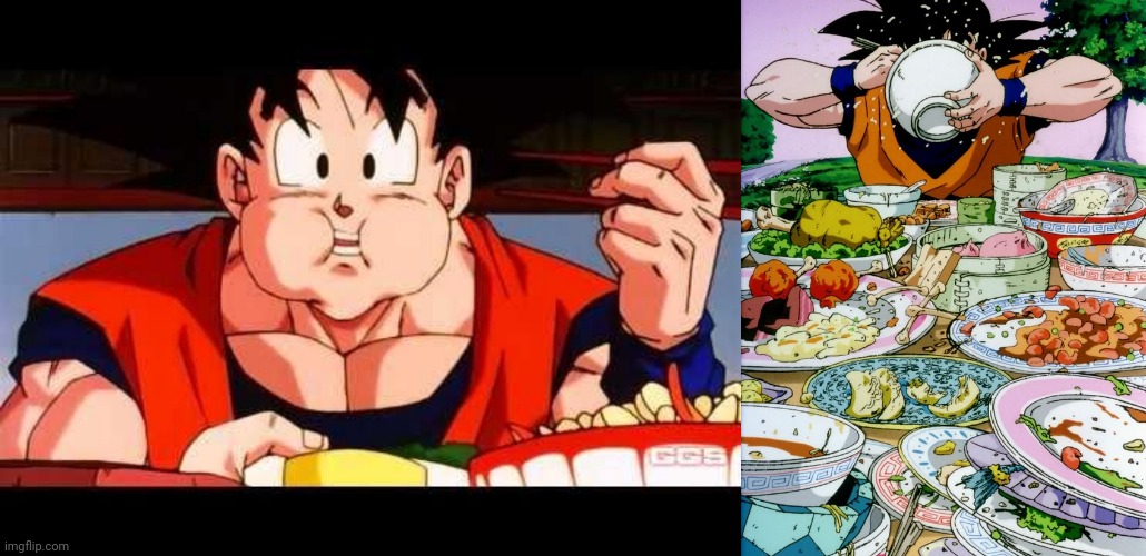 image tagged in goku food,goku eating | made w/ Imgflip meme maker