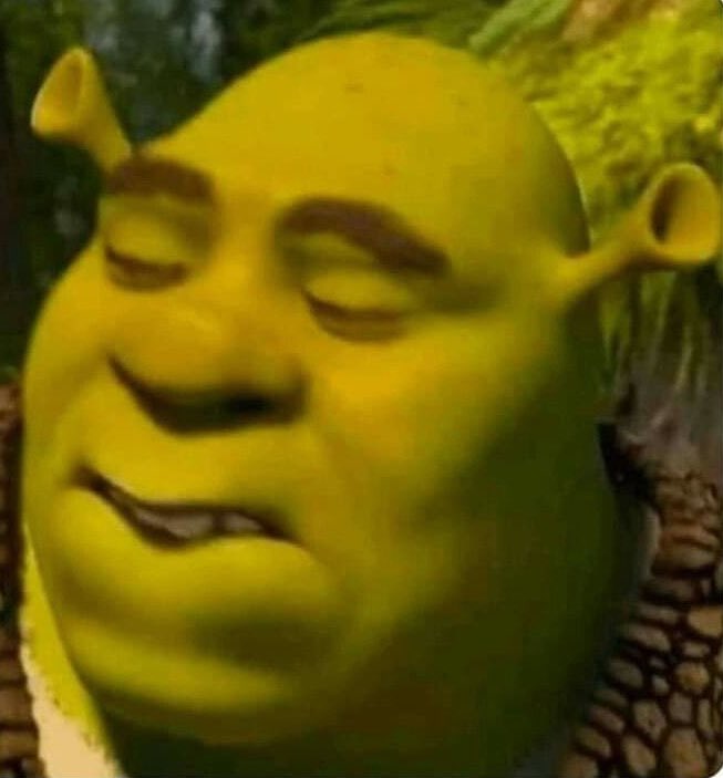 Shrek biting lip Blank Meme Template