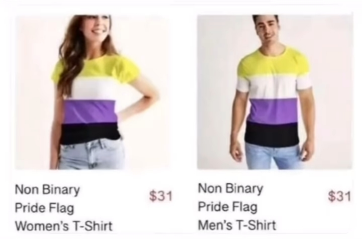 Non-Binary Men/Women T-Shirts Blank Meme Template