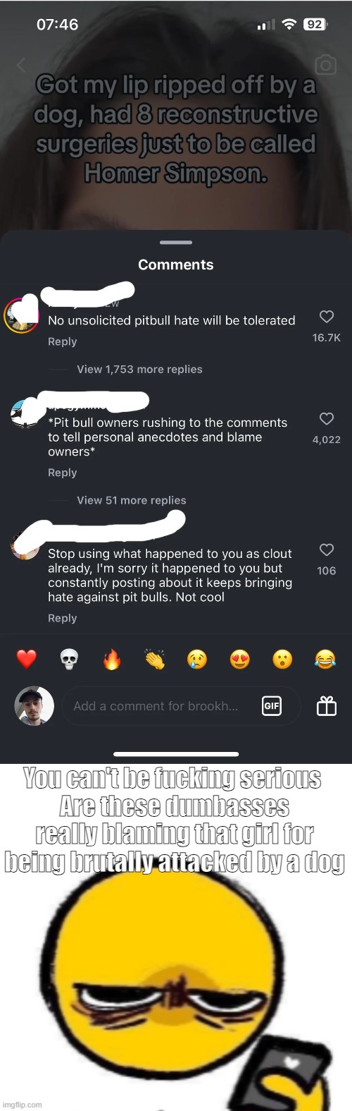 You can't be fucking serious 
Are these dumbasses really blaming that girl for being brutally attacked by a dog | image tagged in looking at phone | made w/ Imgflip meme maker