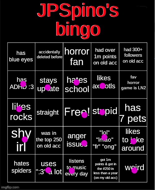 JPSpino's new bingo | image tagged in jpspino's new bingo | made w/ Imgflip meme maker