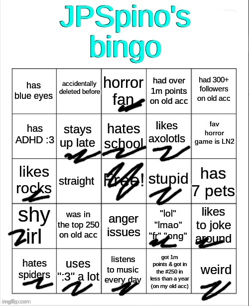 I should make a new bingo my old one is horrendous | image tagged in jpspino's new bingo | made w/ Imgflip meme maker