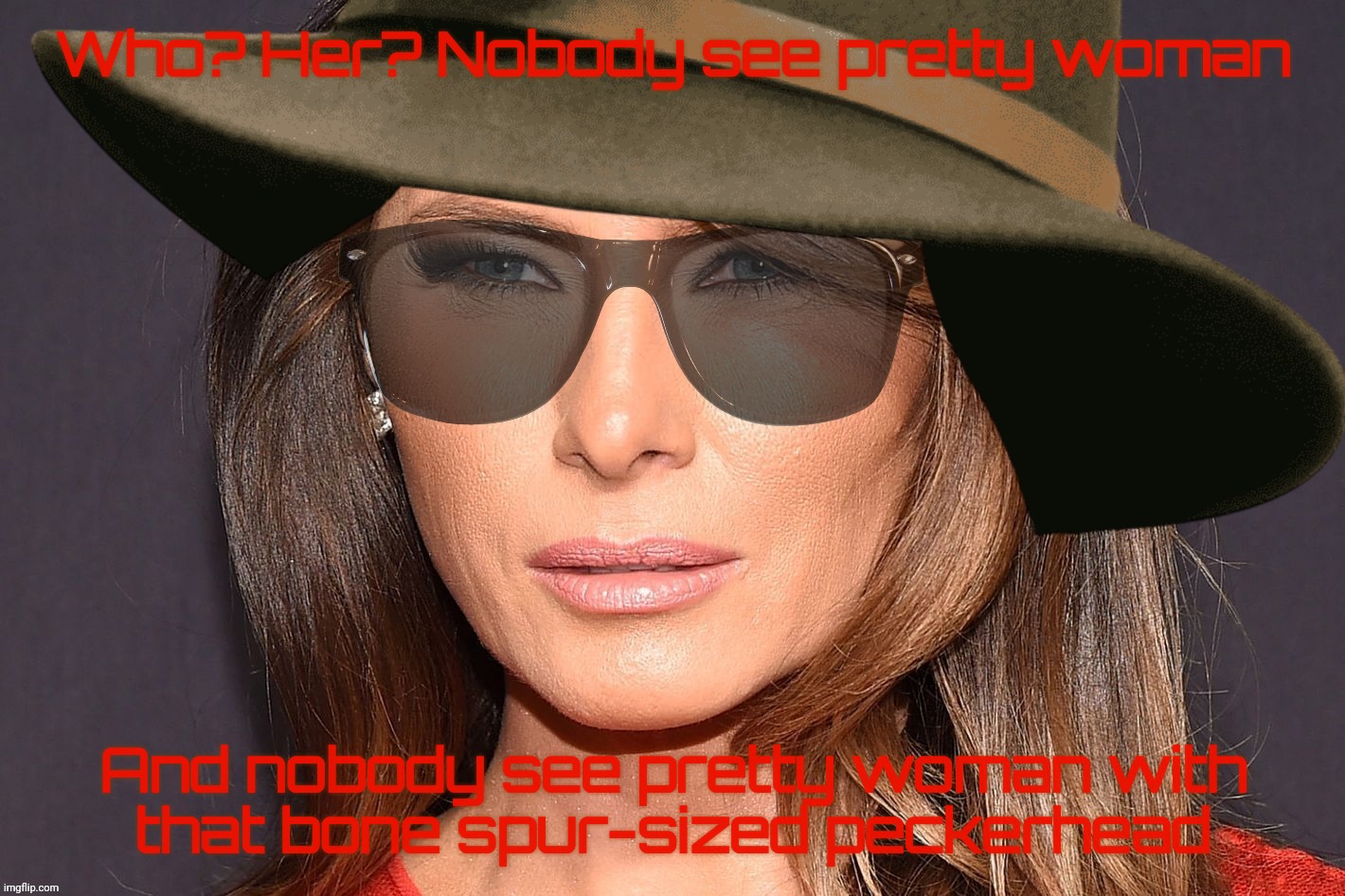 Who? Her? Nobody see pretty woman And nobody see pretty woman with
that bone spur-sized peckerhead | made w/ Imgflip meme maker