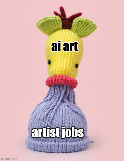 jk i hope... | ai art; artist jobs | image tagged in sprout eating friend,bad joke,hrmm,ai art,ai | made w/ Imgflip meme maker
