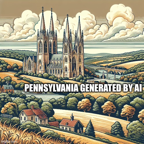 PENNSYLVANIA GENERATED BY AI | made w/ Imgflip meme maker