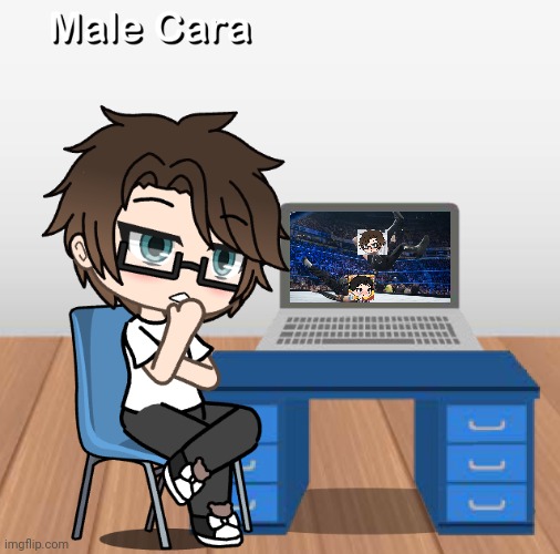 Male Cara is watching himself trolling Meng Cho the shoplifter. | image tagged in pop up school 2,pus2,x is for x,male cara,meng cho,troll | made w/ Imgflip meme maker
