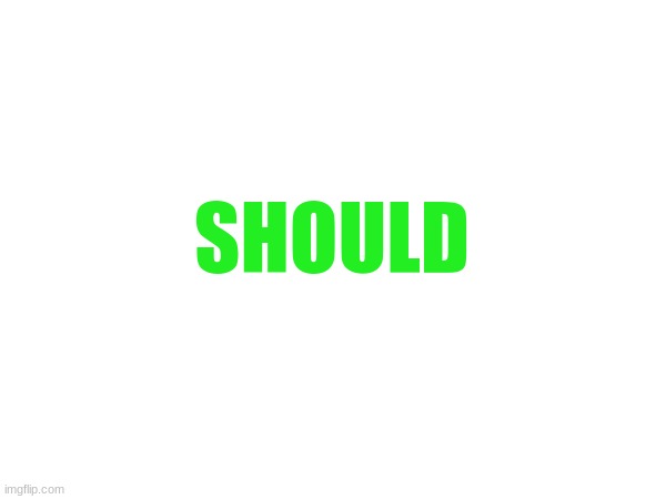 SHOULD | made w/ Imgflip meme maker