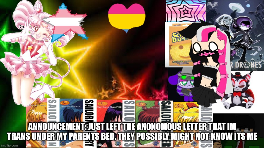 I'm leaving my current aesthetic btw | ANNOUNCEMENT: JUST LEFT THE ANONOMOUS LETTER THAT IM TRANS UNDER MY PARENTS BED, THEY POSSIBLY MIGHT NOT KNOW ITS ME | image tagged in feptemplatev2 | made w/ Imgflip meme maker