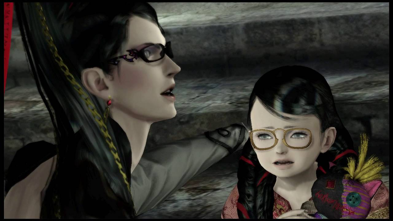 Bayonetta with a kid Blank Meme Template