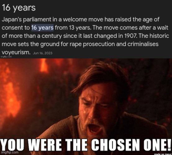 image tagged in you were the chosen one | made w/ Imgflip meme maker