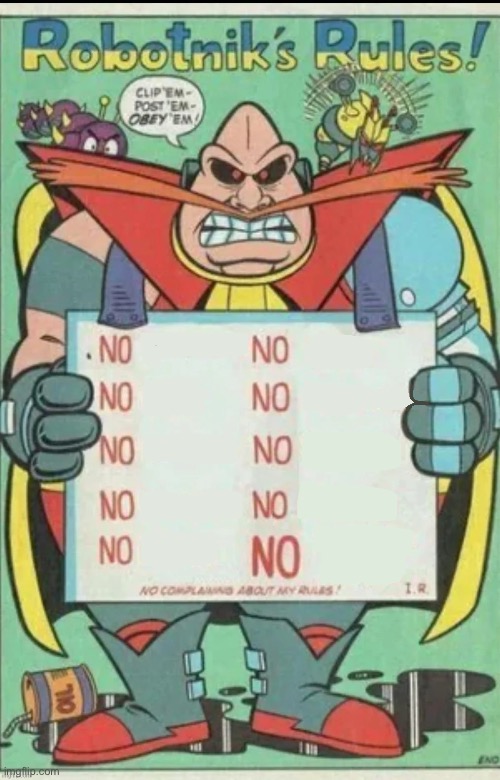 Robotnik rules | image tagged in robotnik rules | made w/ Imgflip meme maker