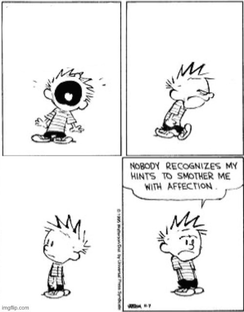 Nobody Recognizes My Hints To Smother Me With Attention | image tagged in nobody recognizes my hints to smother me with attention | made w/ Imgflip meme maker