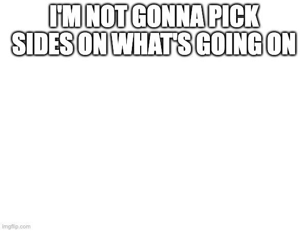 I'M NOT GONNA PICK SIDES ON WHAT'S GOING ON | made w/ Imgflip meme maker