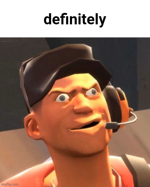 TF2 Scout | definitely | image tagged in tf2 scout | made w/ Imgflip meme maker