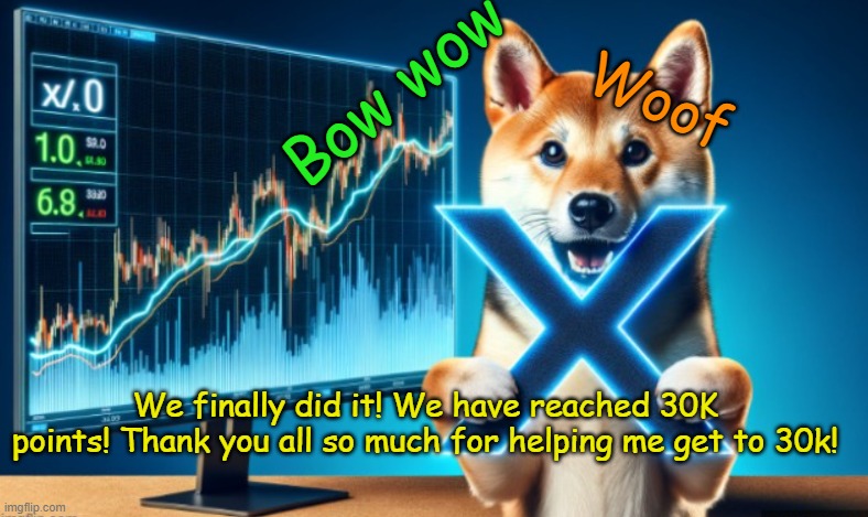 I will change my username in exactly 1 hour at 1:00 pm for celebration of 30K! | Woof; Bow wow; We finally did it! We have reached 30K points! Thank you all so much for helping me get to 30k! | image tagged in doge nocement | made w/ Imgflip meme maker