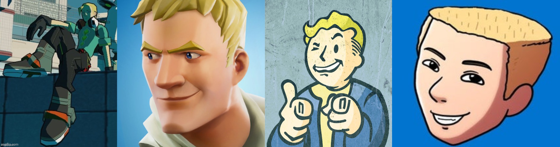 They're all the same | image tagged in jonesy,vault boy point wink,drew durnil | made w/ Imgflip meme maker