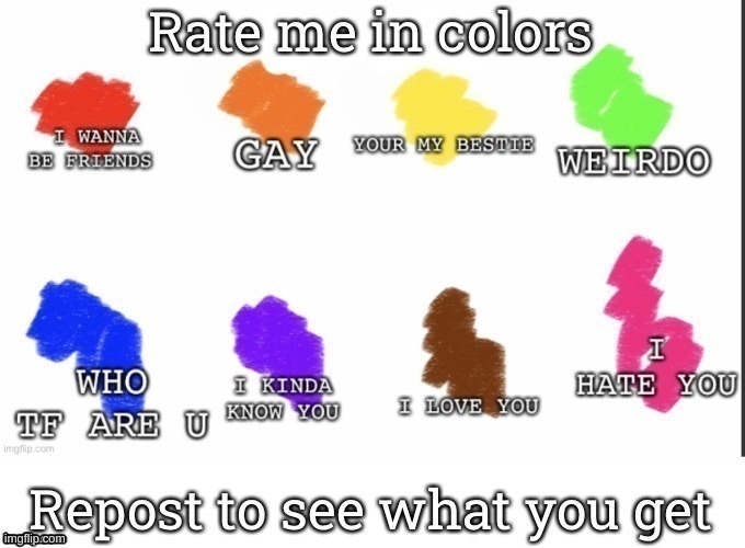random posting rn | image tagged in color user rating | made w/ Imgflip meme maker