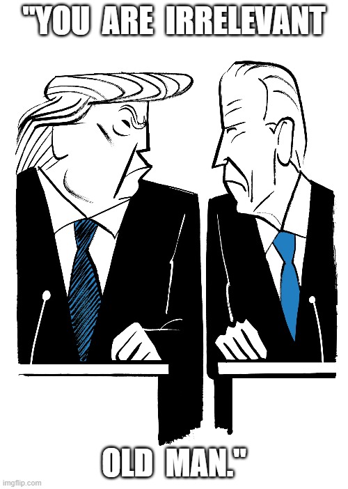 Irrelevancy | "YOU  ARE  IRRELEVANT; OLD  MAN." | image tagged in presidential debate | made w/ Imgflip meme maker