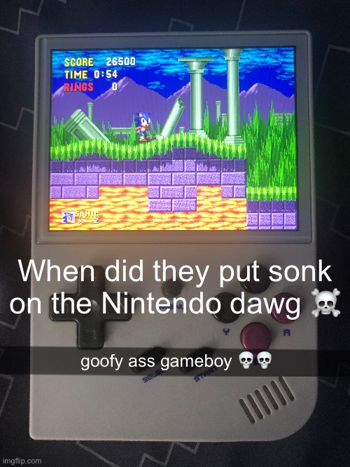 When did they put sonk on the Nintendo dawg ☠️; goofy ass gameboy 💀💀 | made w/ Imgflip meme maker