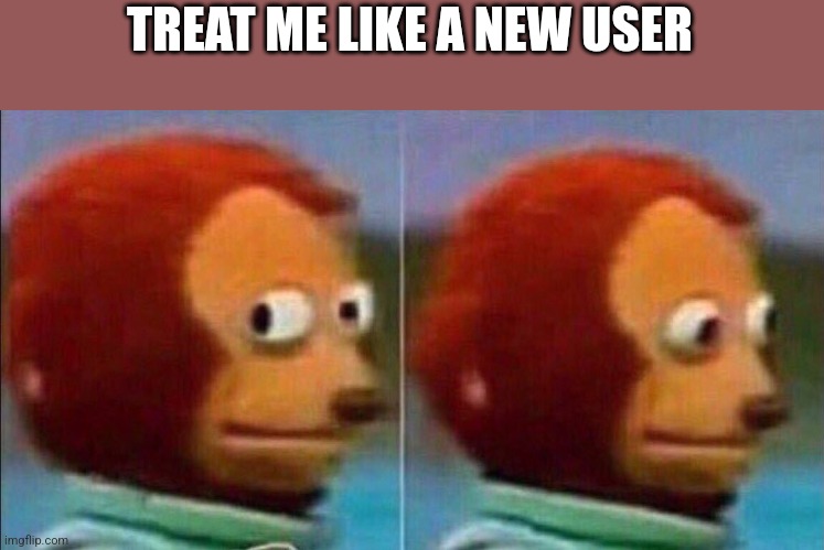 Im scared | TREAT ME LIKE A NEW USER | image tagged in monkey looking away | made w/ Imgflip meme maker