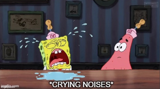 Sponge crying | image tagged in sponge crying | made w/ Imgflip meme maker