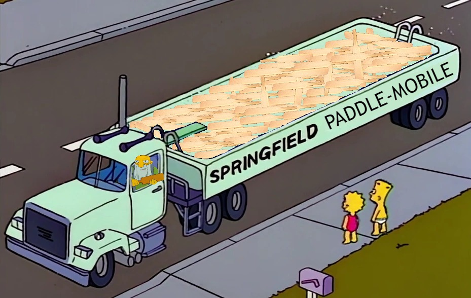 PADDLE-MOBILE | image tagged in funny,memes,meme,simpsons | made w/ Imgflip meme maker