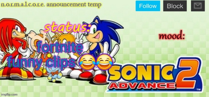 normalcore announcement temp | fortnitẹ funny clips 😂😂 | image tagged in normalcore announcement temp | made w/ Imgflip meme maker
