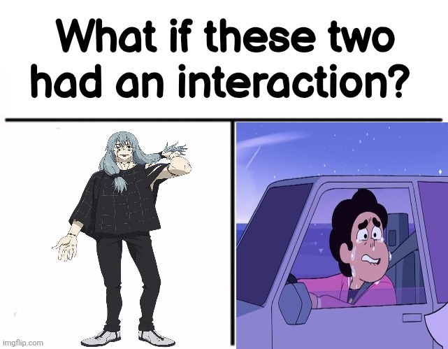 Mahito and Steven | image tagged in what if these two had an interaction | made w/ Imgflip meme maker