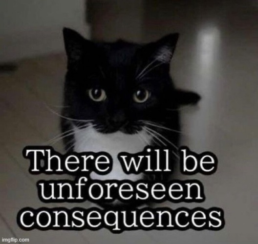 There will be unforeseen consequences | image tagged in there will be unforeseen consequences | made w/ Imgflip meme maker