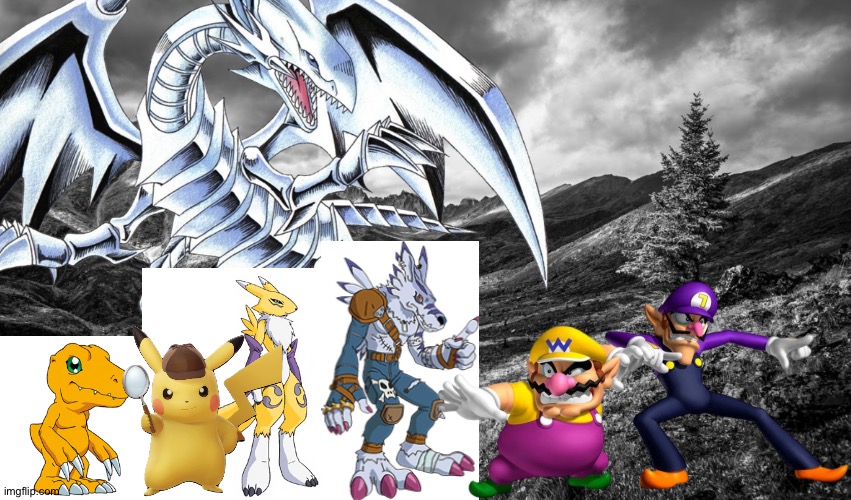 Wario and Friends dies by a Blue-eyes white dragon because of Waluigi teasing it while exploring at the arctic landscape | image tagged in arctic landscape mood,wario dies,digimon,pokemon,crossover,yugioh | made w/ Imgflip meme maker