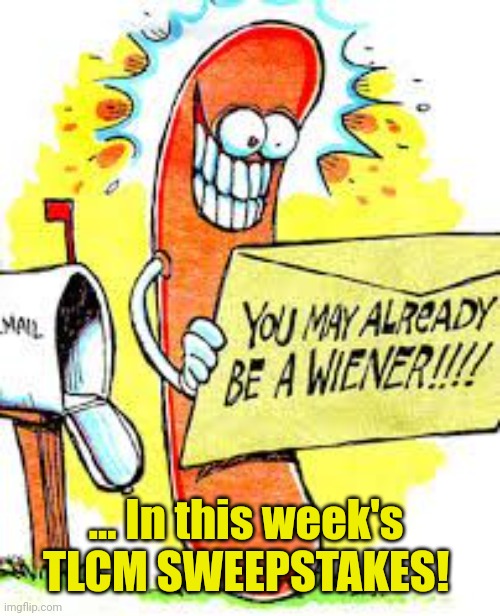 You're already a Weiner! | ... In this week's 
TLCM SWEEPSTAKES! | image tagged in you're already a weiner | made w/ Imgflip meme maker