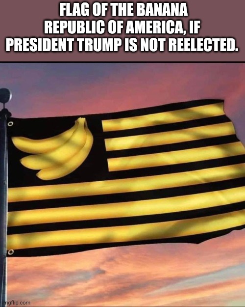 Banana republic | FLAG OF THE BANANA REPUBLIC OF AMERICA, IF PRESIDENT TRUMP IS NOT REELECTED. | image tagged in banana republic | made w/ Imgflip meme maker