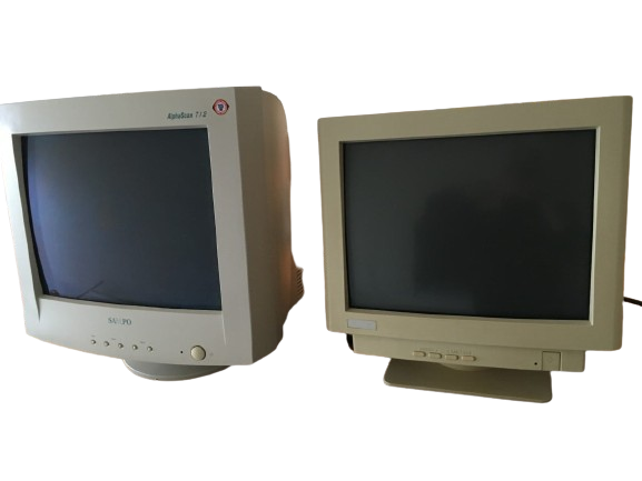 dual crt monitor Blank Meme Template