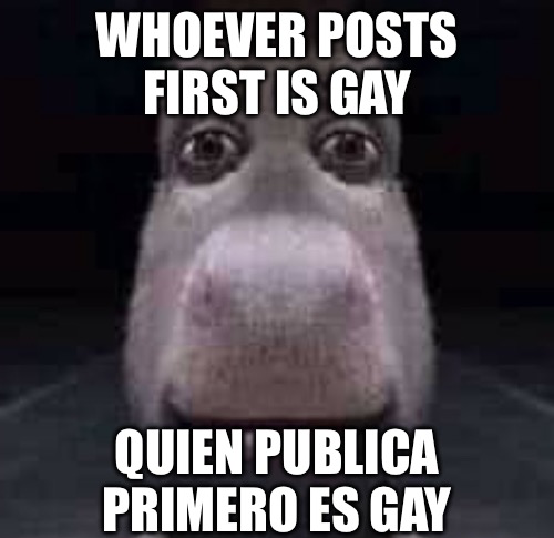 Whoever posts first is gay Blank Meme Template