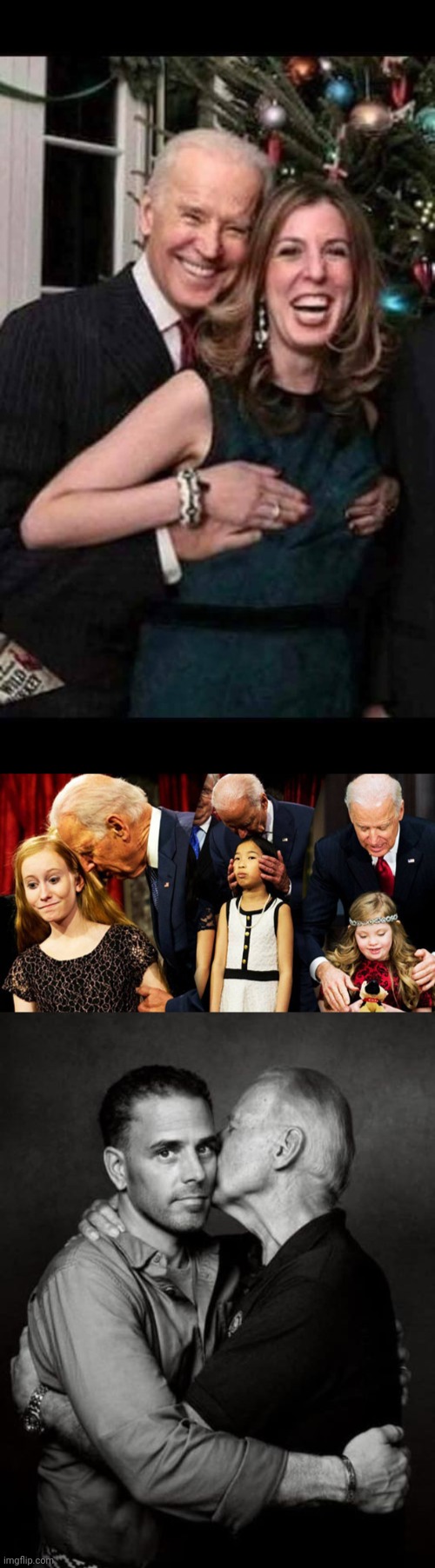image tagged in joe biden grope,creepy joe biden sniff,joe and hunter biden | made w/ Imgflip meme maker