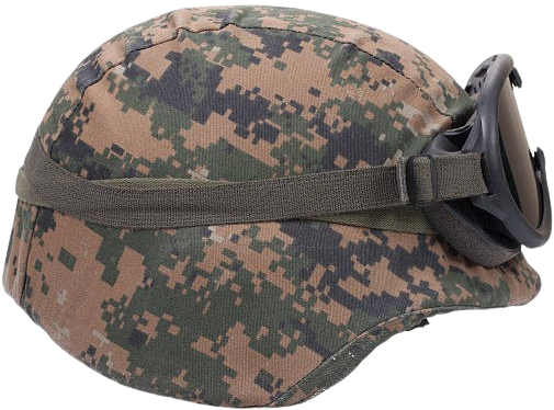 PASGT US-Helmet with helmet-band and Goggles-band Blank Meme Template