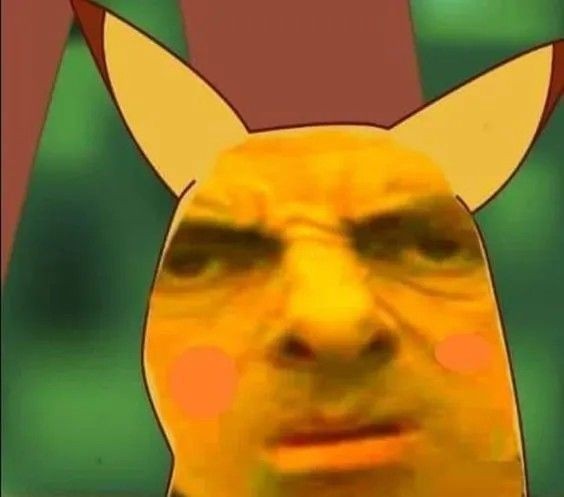 High Quality Mr Bean Pikachu Blank Meme Template