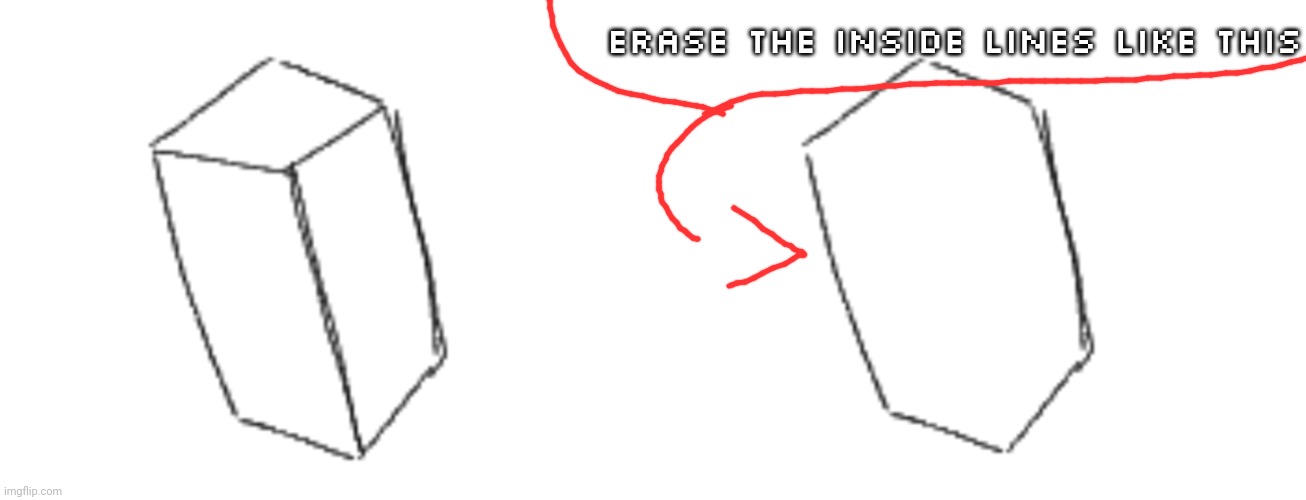 Erase the inside lines like this | made w/ Imgflip meme maker