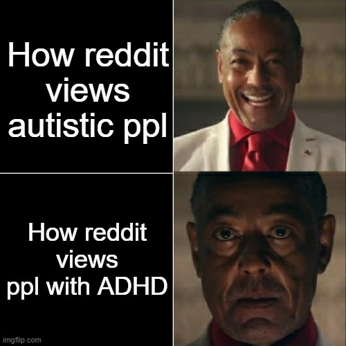 I was acting or was I | How reddit views autistic ppl; How reddit views ppl with ADHD | image tagged in i was acting or was i | made w/ Imgflip meme maker