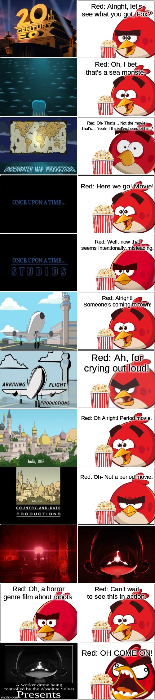 Red tries to watch a movie.mp3 | image tagged in comic | made w/ Imgflip meme maker