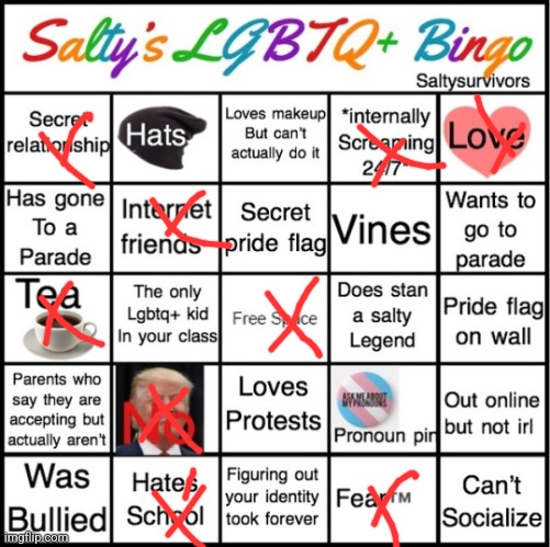 I do some politicking  | image tagged in the pride bingo | made w/ Imgflip meme maker