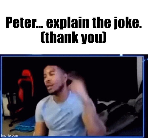 Mods ban him | Peter... explain the joke.
(thank you) | image tagged in mods ban him | made w/ Imgflip meme maker