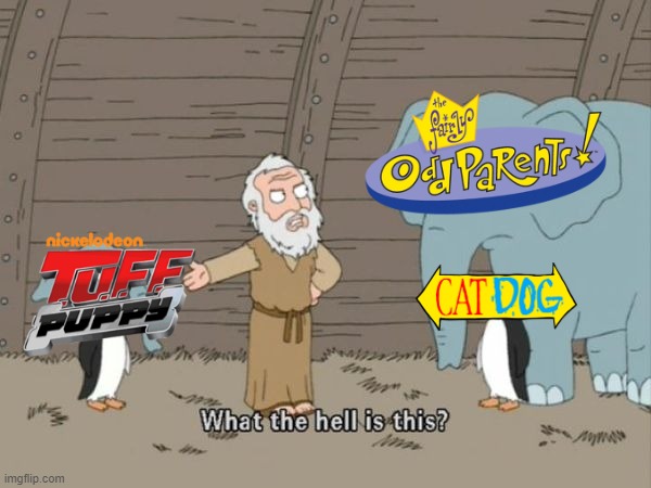 How TUFF Puppy was born | image tagged in what the hell is this,fairly odd parents,catdog,nickelodeon,tuff puppy | made w/ Imgflip meme maker