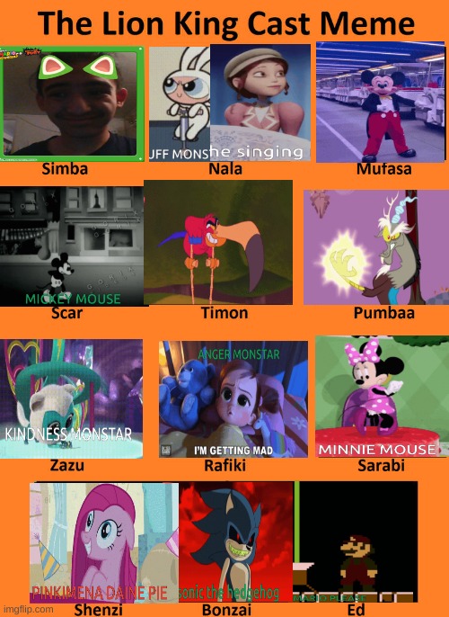 THE MONSTAR KING | image tagged in my little pony,mickey mouse,sonic the hedgehog,super mario,aladdin,a monster in paris | made w/ Imgflip meme maker